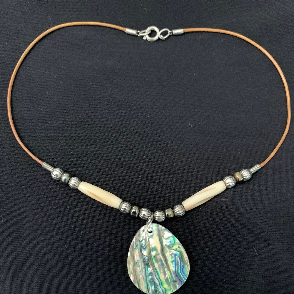Boho and abalone necklace